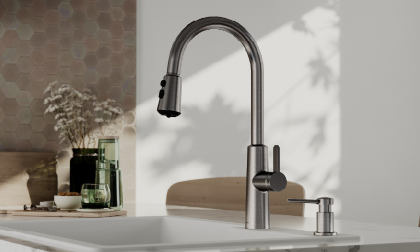 Maximum Basin Clearance with Dual Spray Head System