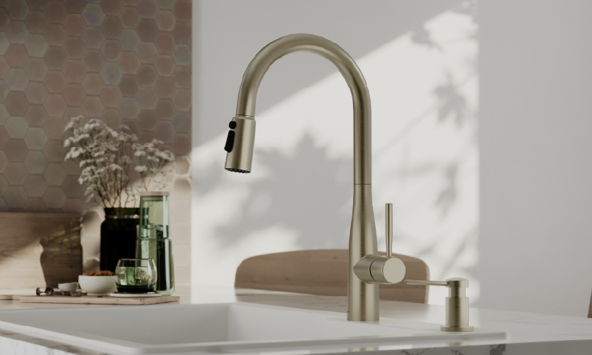 Clean Gooseneck Profile in Spot-Free PVD Finishes