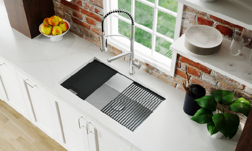 T304 16-Gauge Steel and Center-Rear Drain Placement