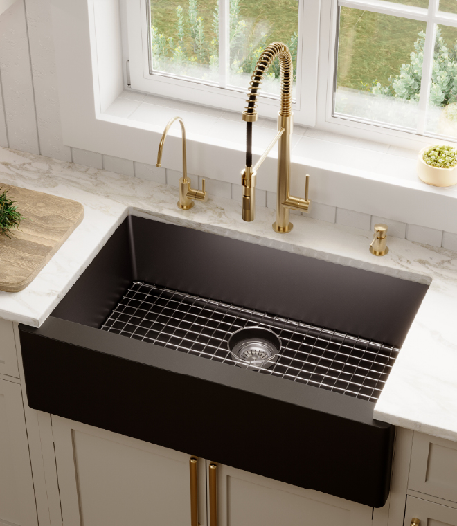 Karran Quartz Apron Front Single Bowl Kitchen Sink