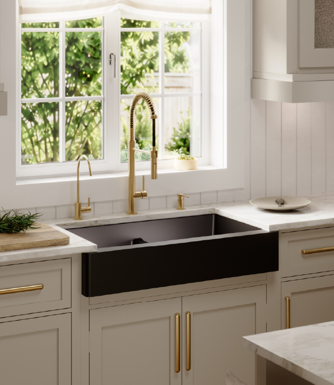 Karran Quartz Apron Front Double Bowl Kitchen Sink