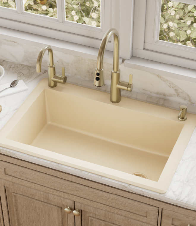 Karran Quartz Top Mount Large Single Bowl Kitchen Sink
