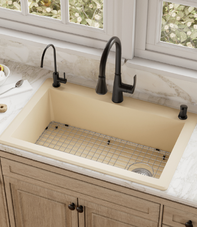 Karran Quartz Top Mount Large Single Bowl Kitchen Sink