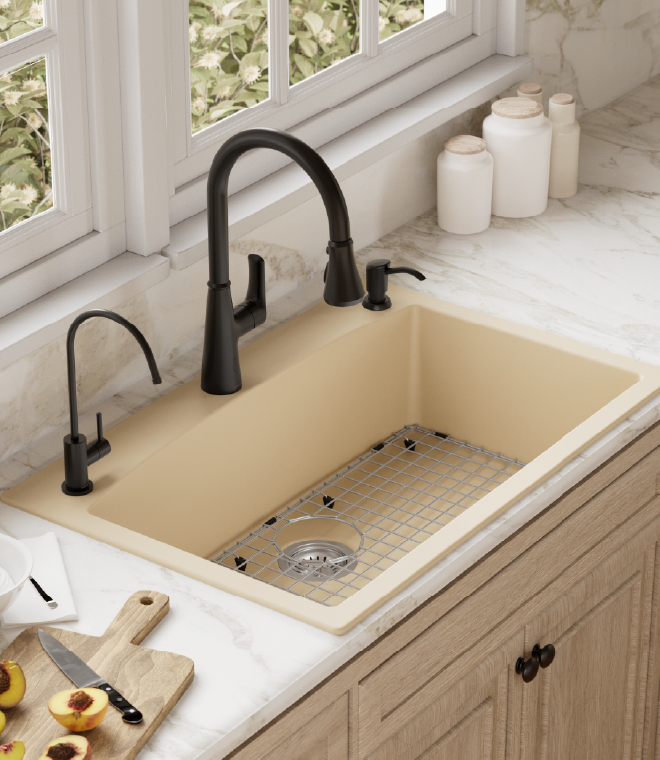Karran Quartz Top Mount Single Bowl Kitchen Sink
