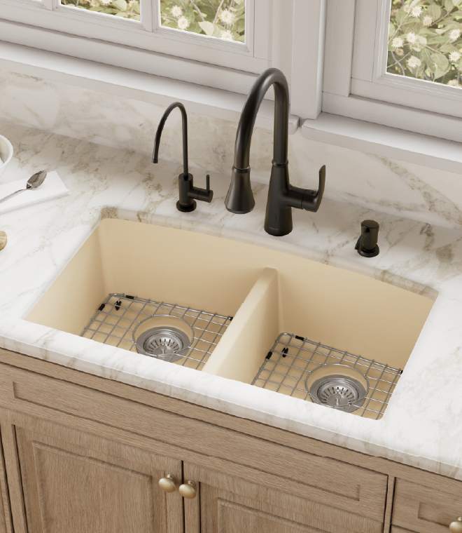 Karran Quartz Undermount Double Bowl Kitchen Sink