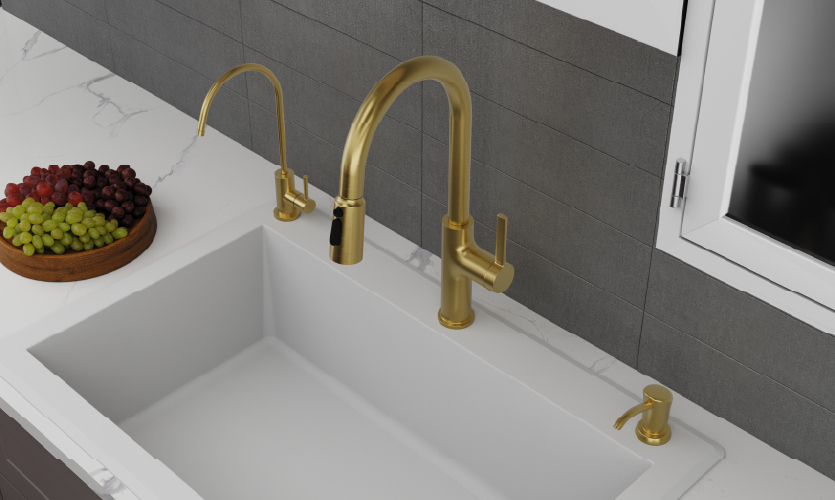 Classic Gooseneck Profile in Spot-Free PVD Finishes