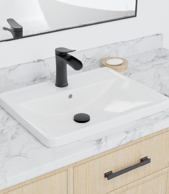 Karran Valera Vitreous China Top Mount Bathroom Sink